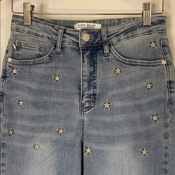 Judy Blue Denim - Judy Blue Star Embroidered Jeans High Waist Skinny Fit Size 5/27
